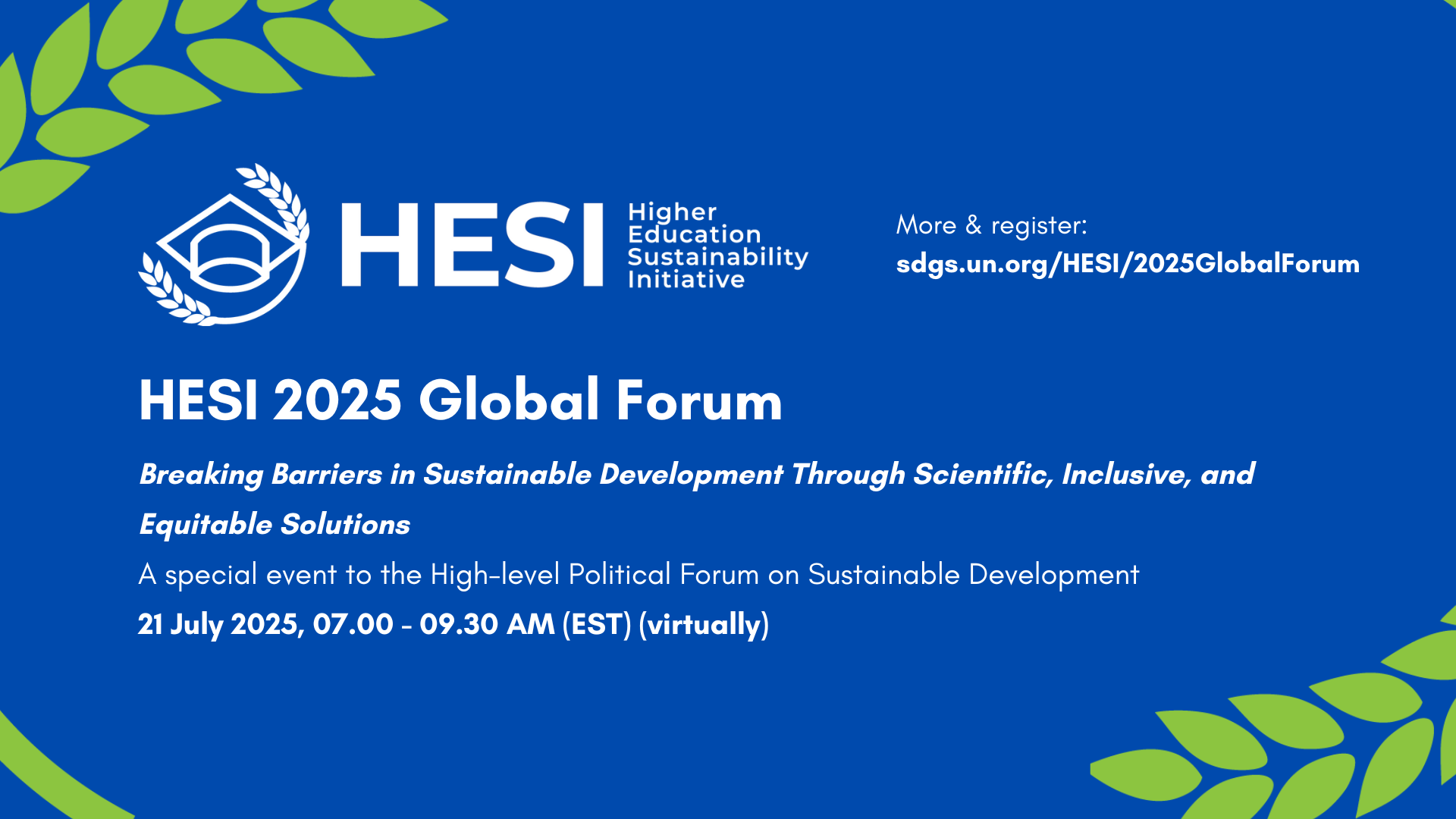 2025 Higher Education Sustainability Initiative Global Forum