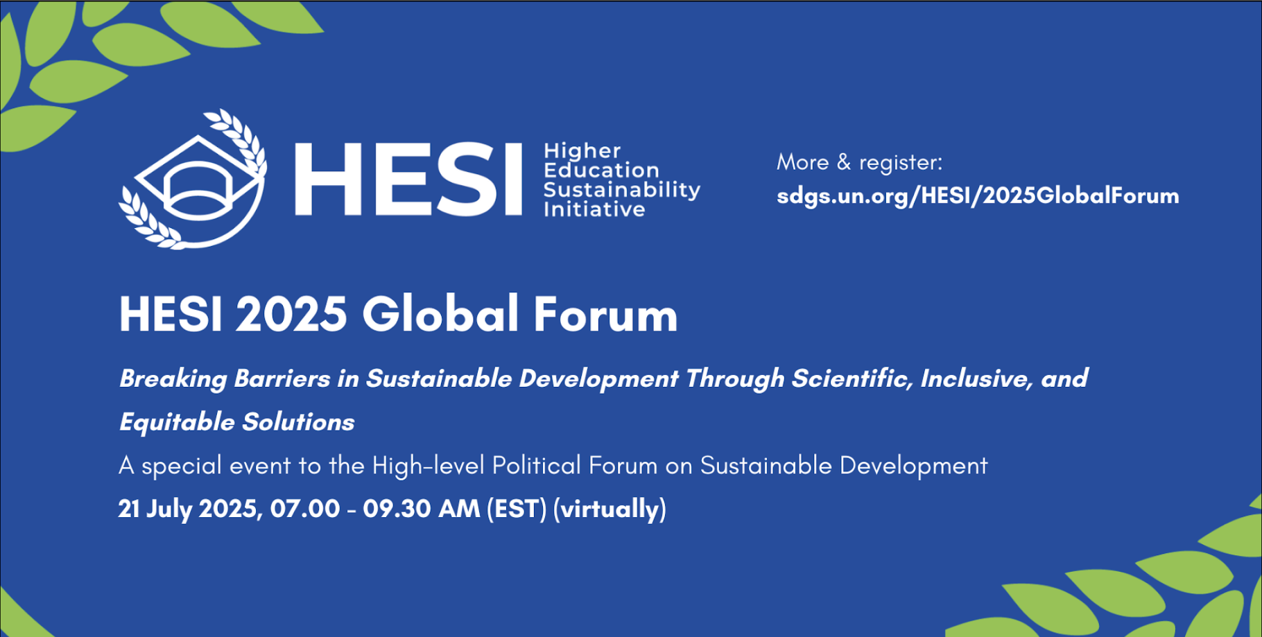 2025 Higher Education Sustainability Initiative Global Forum